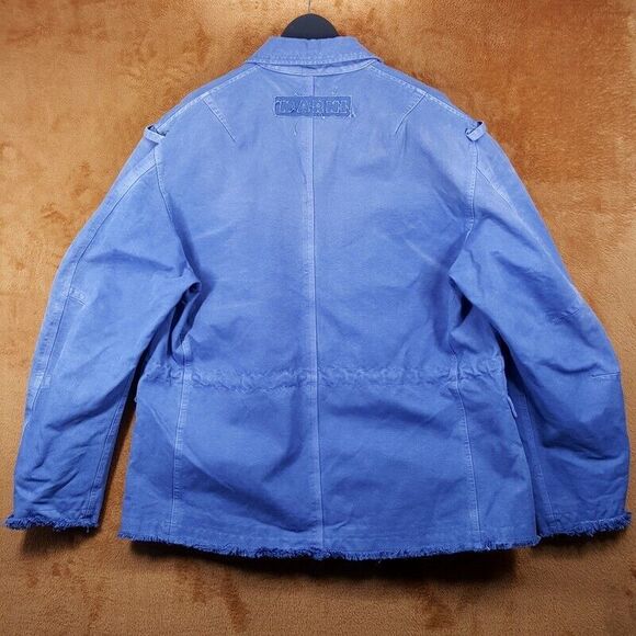 MARNI Barn Jacket Mens Size 48 Blue Overdyed Cotton Canvas Adjustable $1550 - Picture 4 of 10
